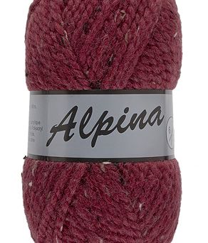 Włóczka Lammy Alpina 6 kolor 440 bordo tweed wełna z akrylem