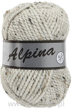Włóczka Lammy Alpina 6 kolor 405 kremowy tweed wełna z akrylem