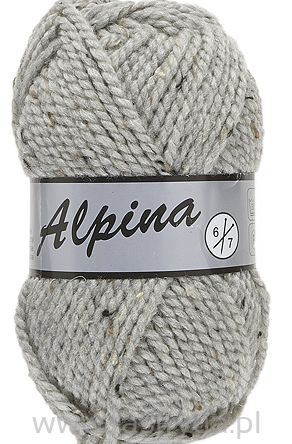 Włóczka Lammy Alpina 6 kolor 420 popiel tweed wełna z akrylem