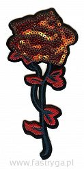 Naszywka termoprzylepna cekinowo-haftowana Róża