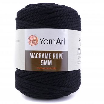 Macrame Rope 5 mm.  750 czarny