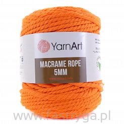 Macrame Rope 5 mm.  800 pomarańczowy neon